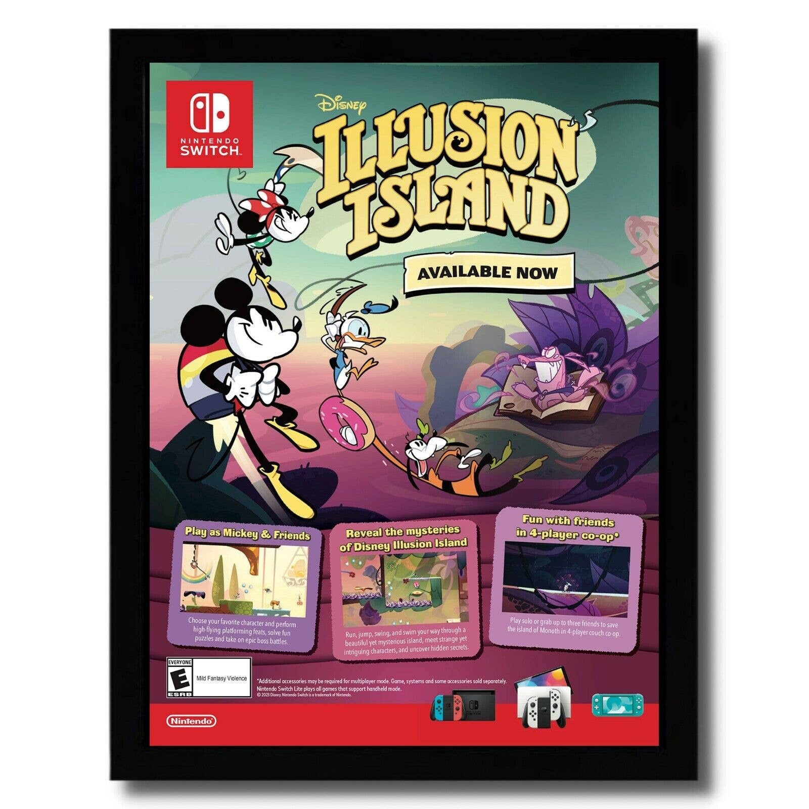 2023 Disney Illusion Island Framed Print Ad/poster Nintendo Switch