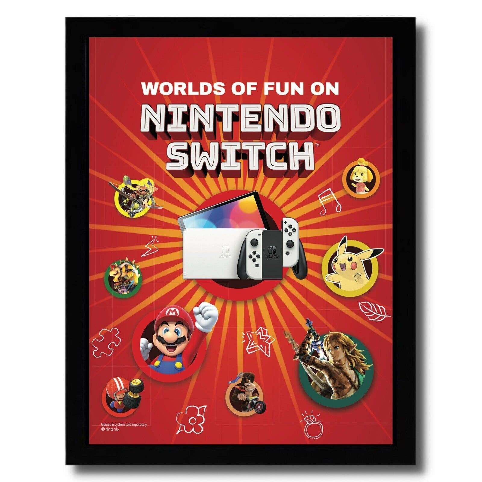 2023 Nintendo Switch Console System Framed Print Ad/poster Mario