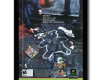 Conker Live & Reloaded Framed Print Ad/Poster Official Xbox Game Art Bad Fur Day