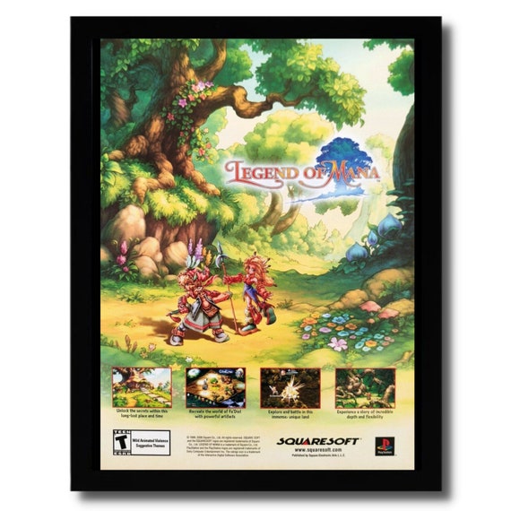 2000 Legend of Mana Framed Print Ad/poster Official PS1 Squaresoft