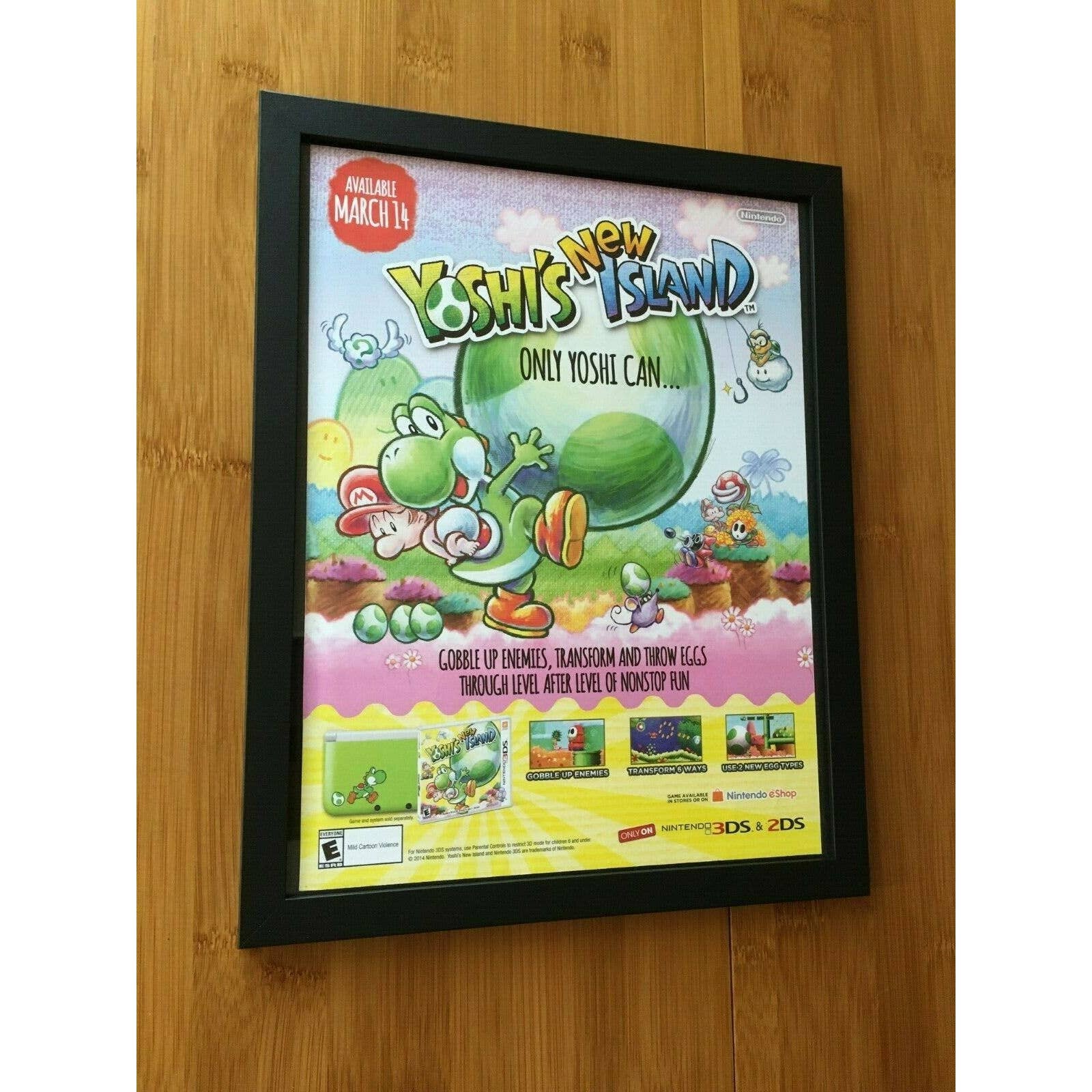 New Yoshis Island 3ds Yoshi's New Island Framed Print Ad/poster Official - Etsy UK