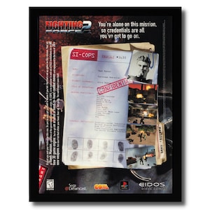 1999 Fighting Force 2 Framed Print Ad/Poster Original PS1 Sega Dreamcast Art