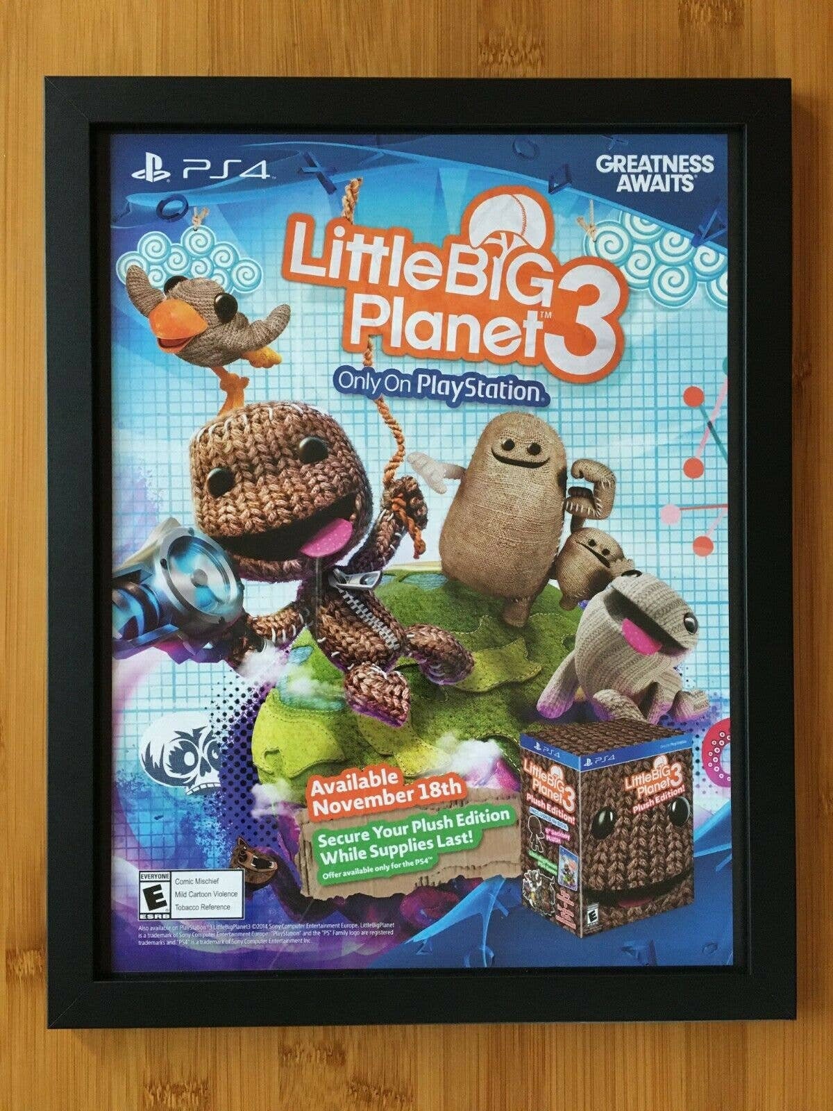 Littlebigplanet 3 Framed Print Ad/poster Official PS3/PS4 Video