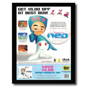 2000 Super Magnetic Neo Framed Print Ad/Poster Original Authentic Dreamcast Art image 1