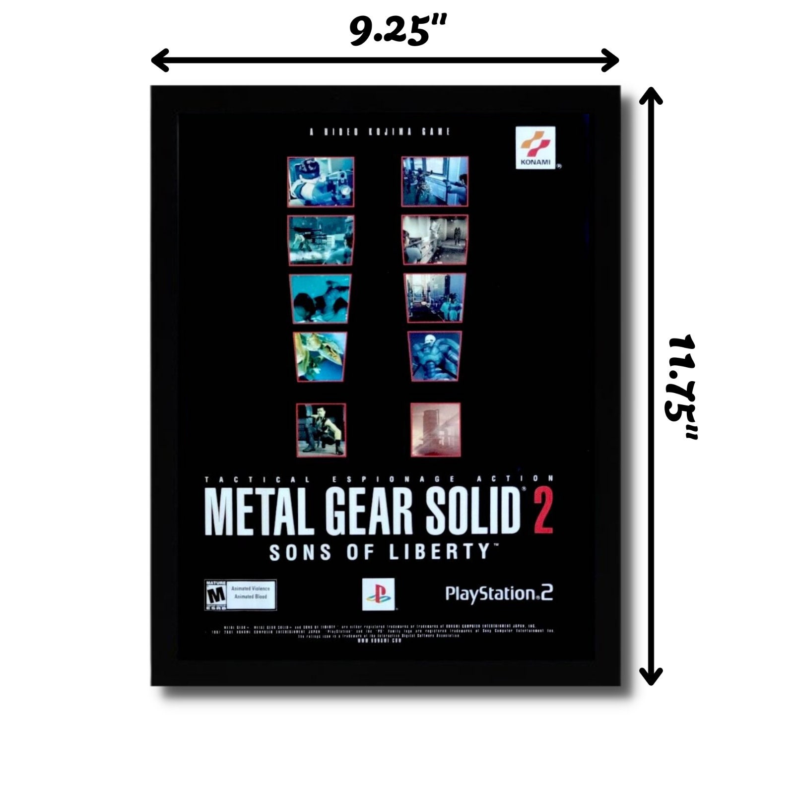 2002 Metal Gear Solid 2 Framed Print Ad/poster Original Official