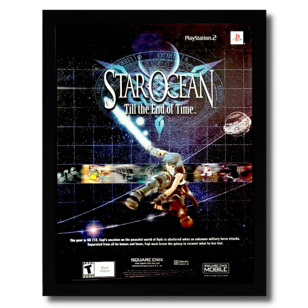2004 Star Ocean: Till the End of Time Framed Print Ad/poster