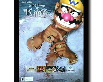 Wario World Gerahmte Print Ad/Poster Offizielle Original Nintendo Gamecube Promo Art