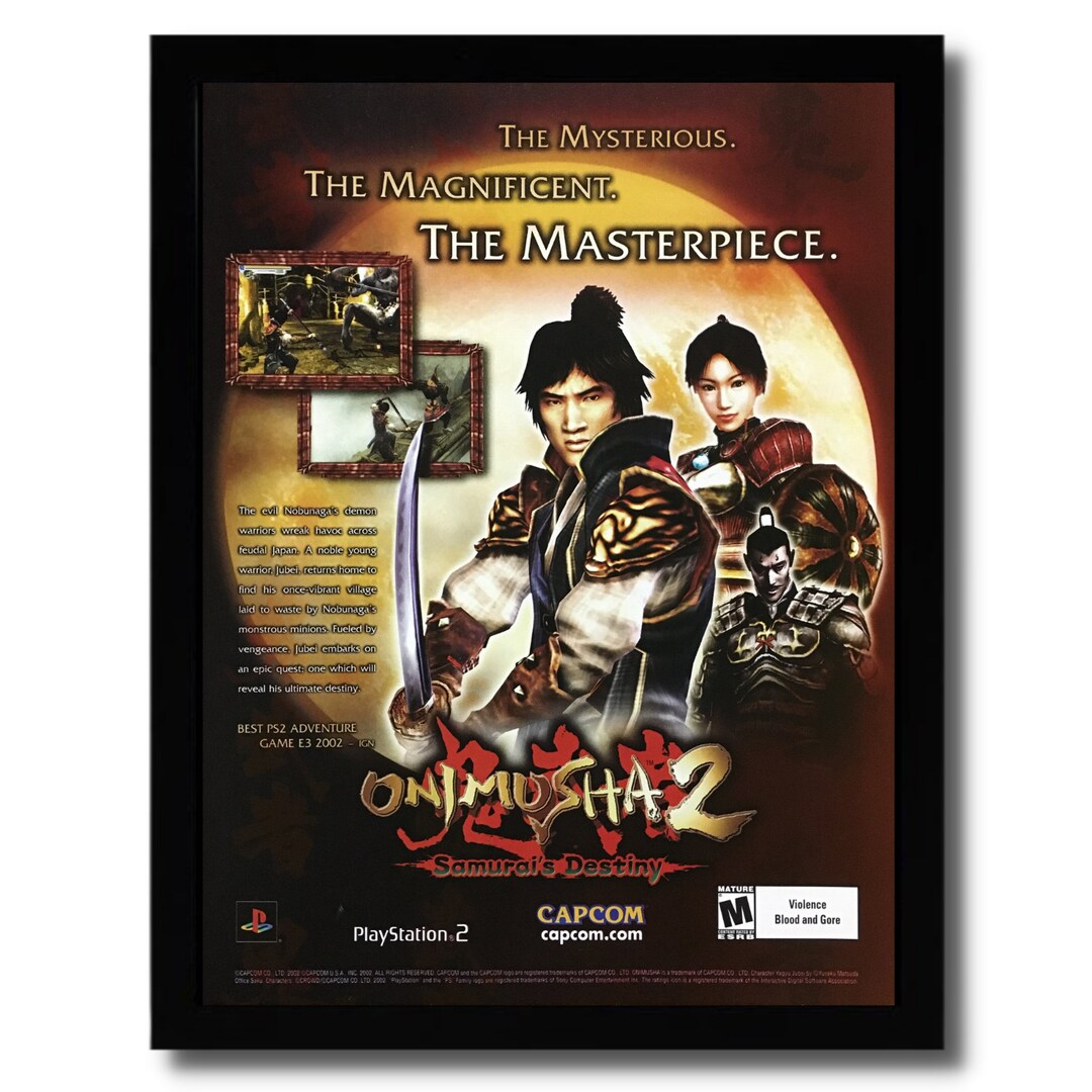 2002 Onimusha 2: Samurai's Destiny Framed Print Ad/poster Official