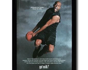 2007 Vince Carter GOT MILK? Framed Print Ad/Poster New Jersey Nets NBA Wall Art