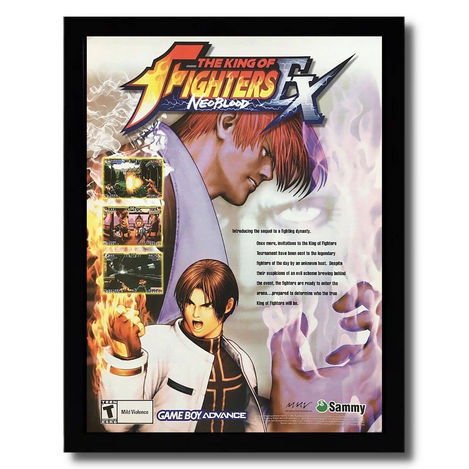 2002 King of Fighters EX: Neo Blood Framed Print Ad/poster GBA