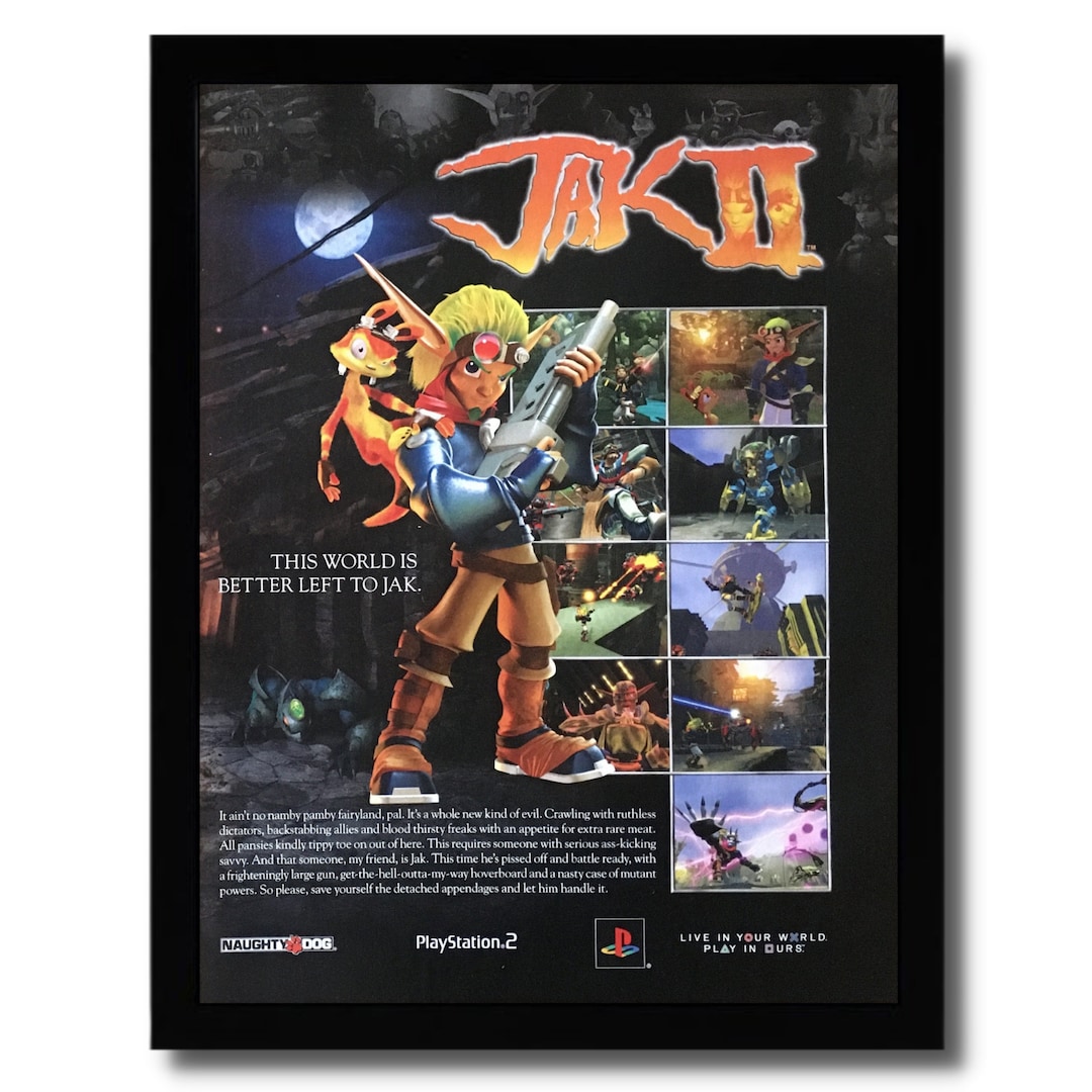 2003 Jak II 2 Framed Print Ad/poster Official Original PS2 Game Promo