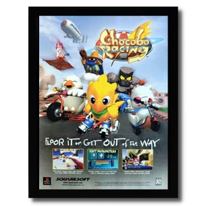 1999 Chocobo Racing Framed Print Ad/Poster Official PS1 PSX Final Fantasy Art
