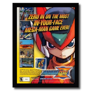 2002 Mega Man Zero Framed Print Ad/Poster Original Official GBA Video Game Art