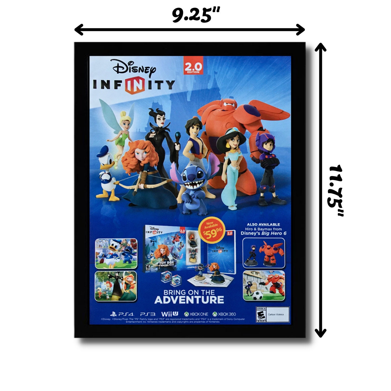 2015 Disney Infinity 2.0 Framed Print Ad/poster PS4 Xbox One Wii U