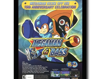 2003 Mega Man & Bass Framed Print Ad/poster Official Authentic