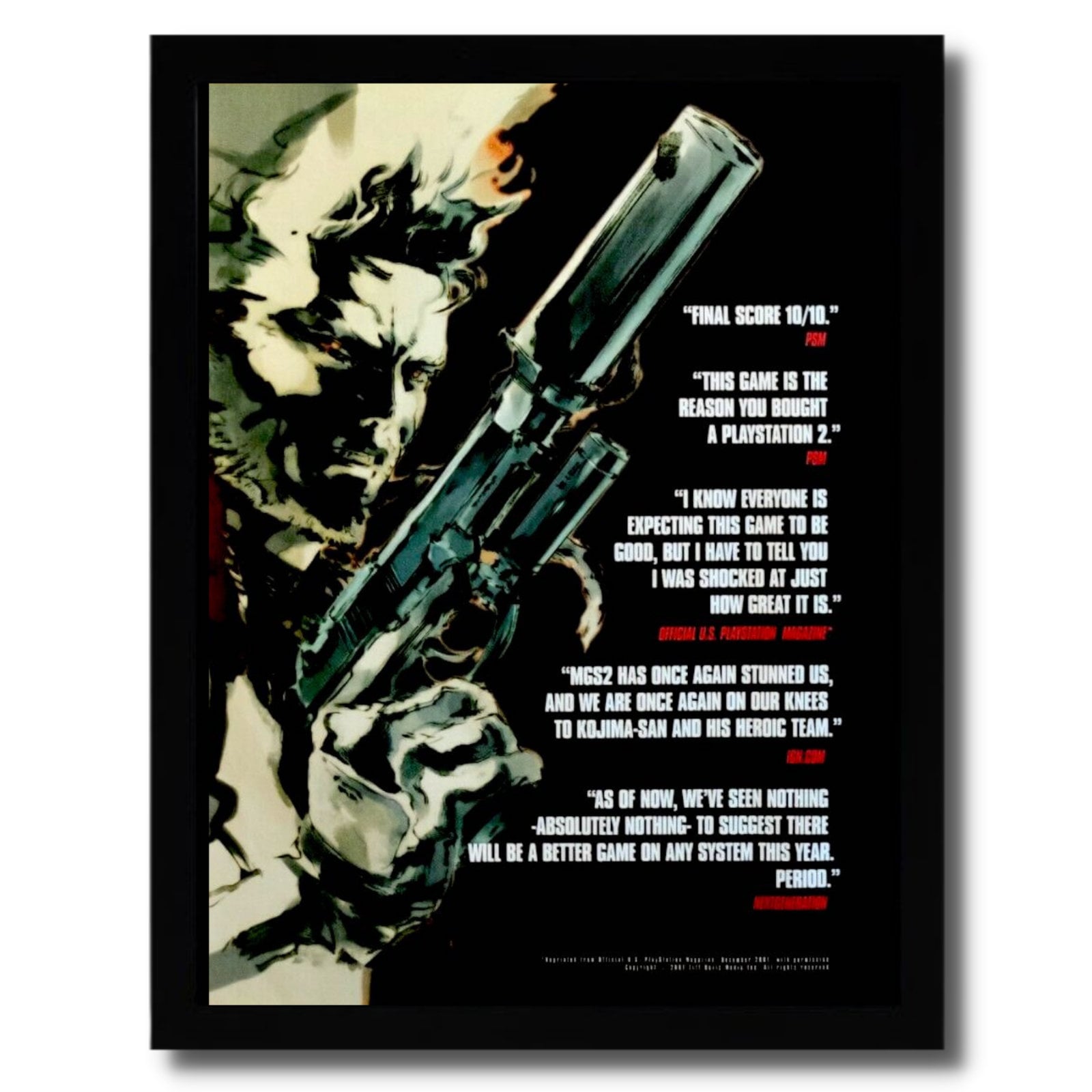 2002 Metal Gear Solid 2 Framed Print Ad/poster Original