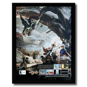 2003 Fire Emblem Ingelijste Print Ad / Poster Officiële GBA Game Boy Advance Promo Art