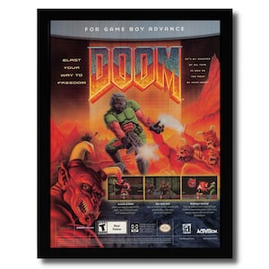 2001 DOOM GBA Framed Print Ad/Poster Official Original Video Game Promo Wall Art