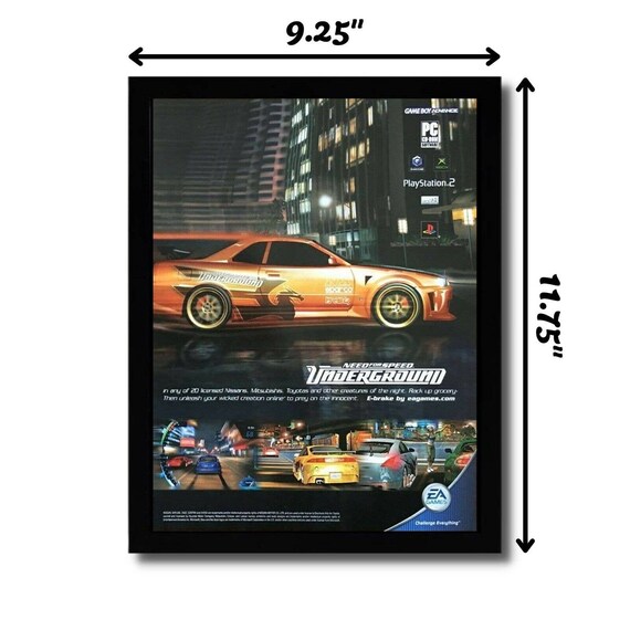 2003 Need for Speed: Underground Framed Print Ad/poster PS2 Xbox