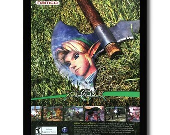パーティを彩るご馳走や Soul Xbox PS2 Official Ad/poster Print Framed 2 II Calibur ポスター