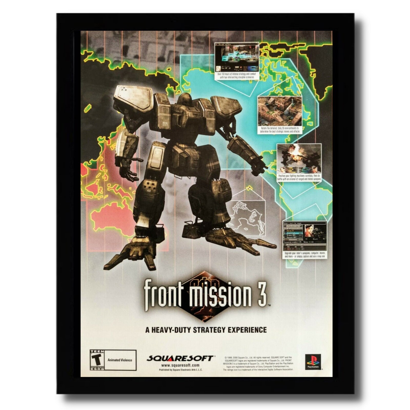 2000 Front Mission 3 Framed Print Ad/poster Original PS1