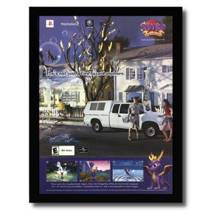2002 Spyro: Enter the Dragonfly Framed Print Ad/Poster Official PS2 Gamecube Art