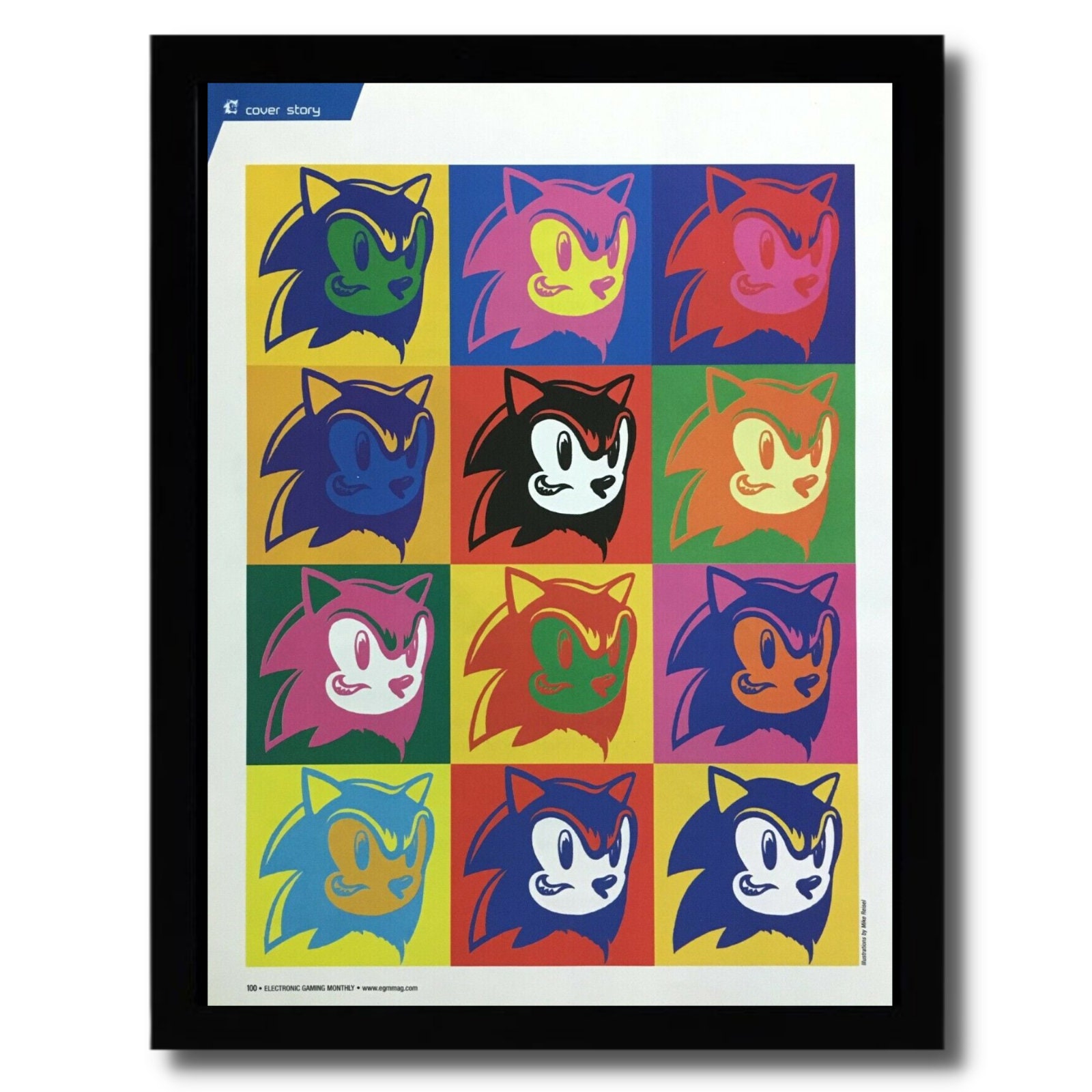 2004 Sonic the Hedgehog Andy Warhol Style! Framed Print Ad/Poster Official Art