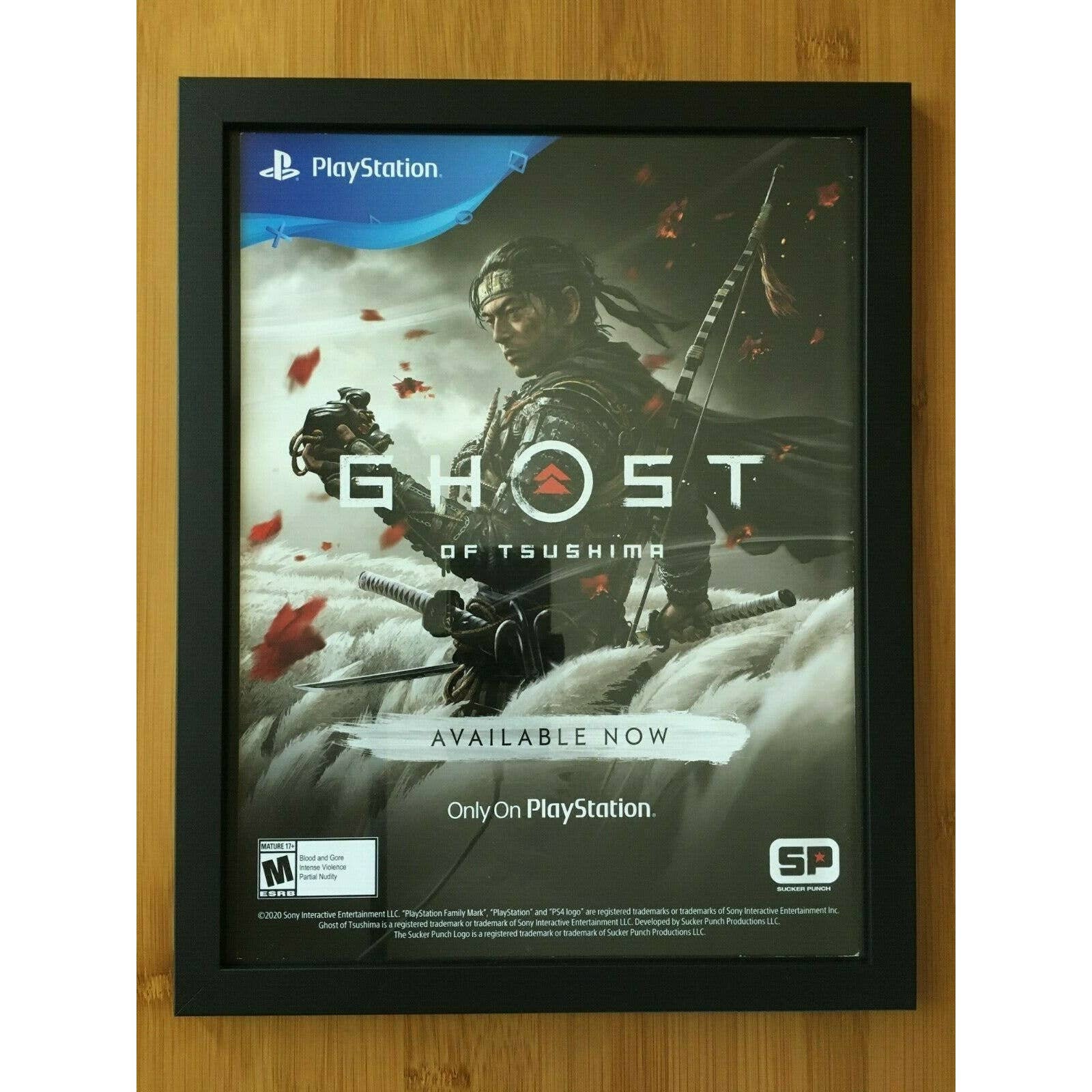 Ghost of Tsushima Framed Print Ad/poster Official PS4 PS5 Samurai