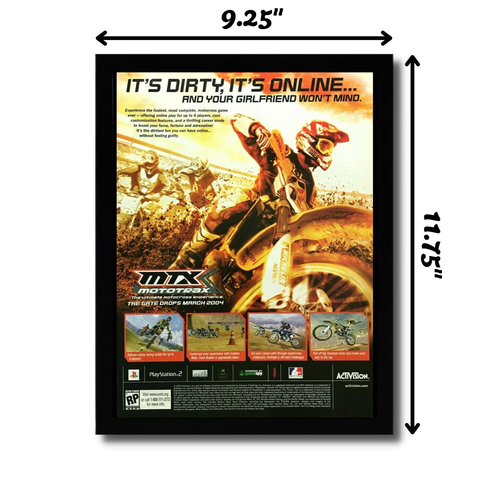 MTX: Mototrax Framed Print Ad/Poster Official PS2 Xbox -  Portugal