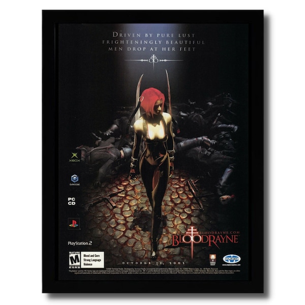 Bloodrayne Framed Print Ad/Poster Official Vintage PS2 Vampire Video Game Art