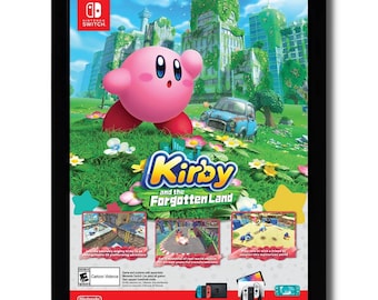 2022 Kirby and the Forgotten Land Framed Print Ad/Poster Switch Game Promo Art
