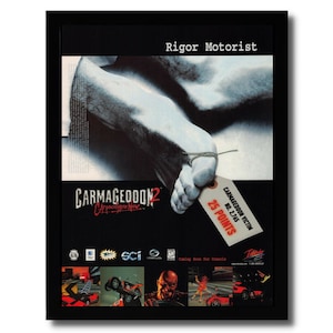 1998 Carmageddon 2 Framed Print Ad/Poster Original PC Videojuego Wall Art Decor