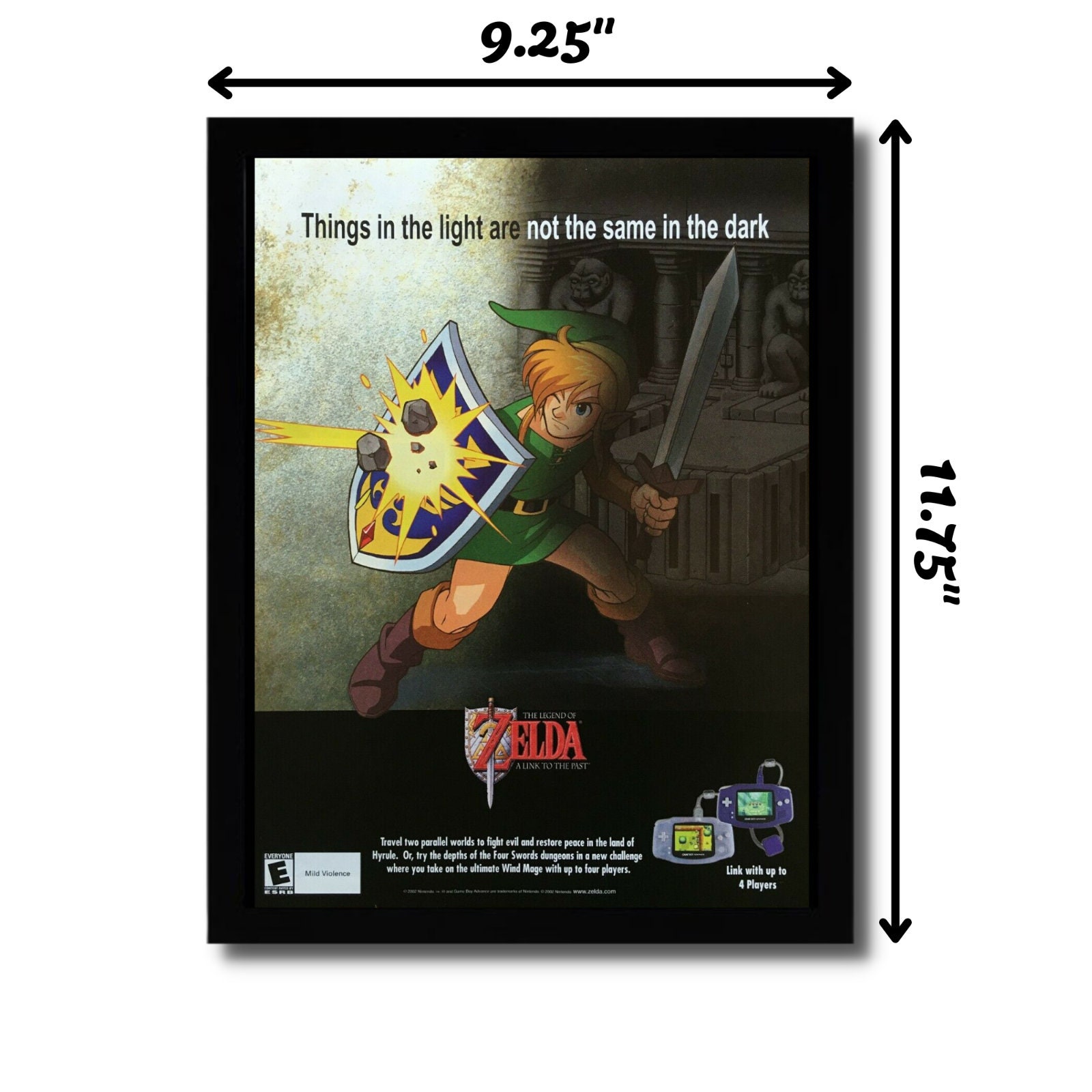 2002 ZELDA A Link To The Past / Four Swords Video Game = Promo Art PRINT AD