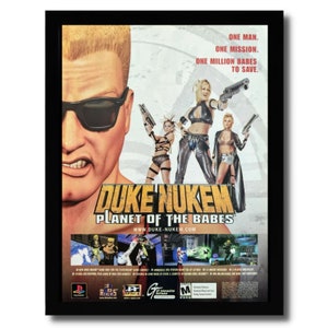 2000 Duke Nukem: Planet of the Babes Framed Print Ad/Poster Official PS1 PSX Art