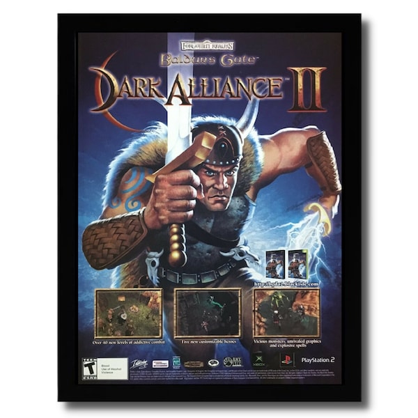 Baldur's Gate Dark Alliance II 2 Framed Print Ad/Poster Authentic PS2 Promo Art