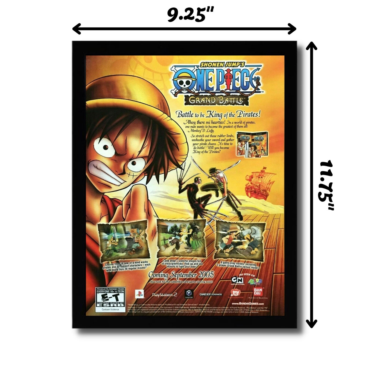 2005 One Piece Grand Battle Framed Print Ad/poster Official 
