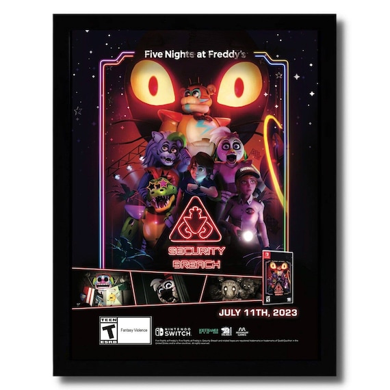 2023 Five Nights at Freddy's Security Breach Framed Print Ad
