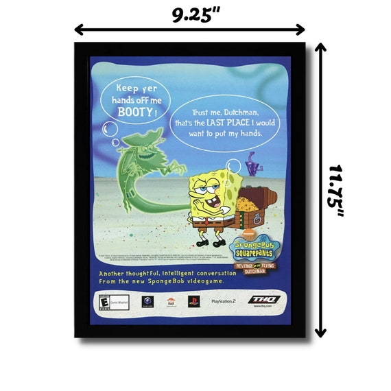 2002 Spongebob: Revenge of the Flying Dutchman Framed Print Ad/poster PS2  GC Art -  Finland