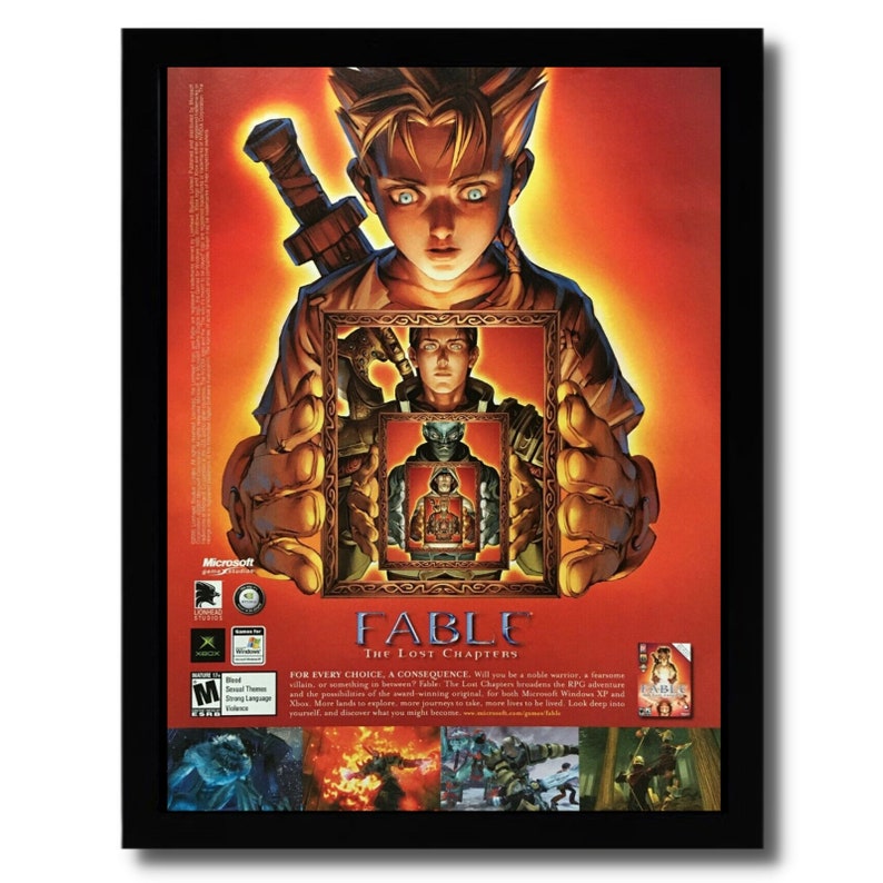 Fable: The Lost Chapters Encadré Imprimer Annonce / Affiche Officielle Xbox RPG Jeu Vidéo Art image 1