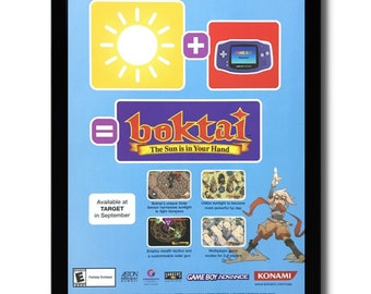 2003 Boktai GBA Framed Print Ad/Poster Game Boy Advance Original Video Game Art