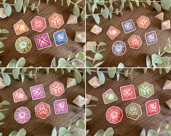 Holographic Dice Set Stickers | Dnd Waterproof Vinyl Sticker | Dungeons and Dragons | Fantasy Gift