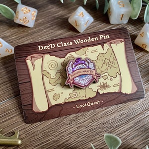 DnD Wooden Pin - Dungeon Master Pin - DM 25mm Wooden Pin - Dungeon Master Gift