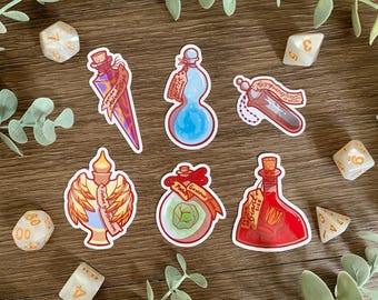 Stickerpakket drankjes | Vol. 2 | DnD-stickers | Dagboekstickers | Kerkers en draken | TTRPG-stickers