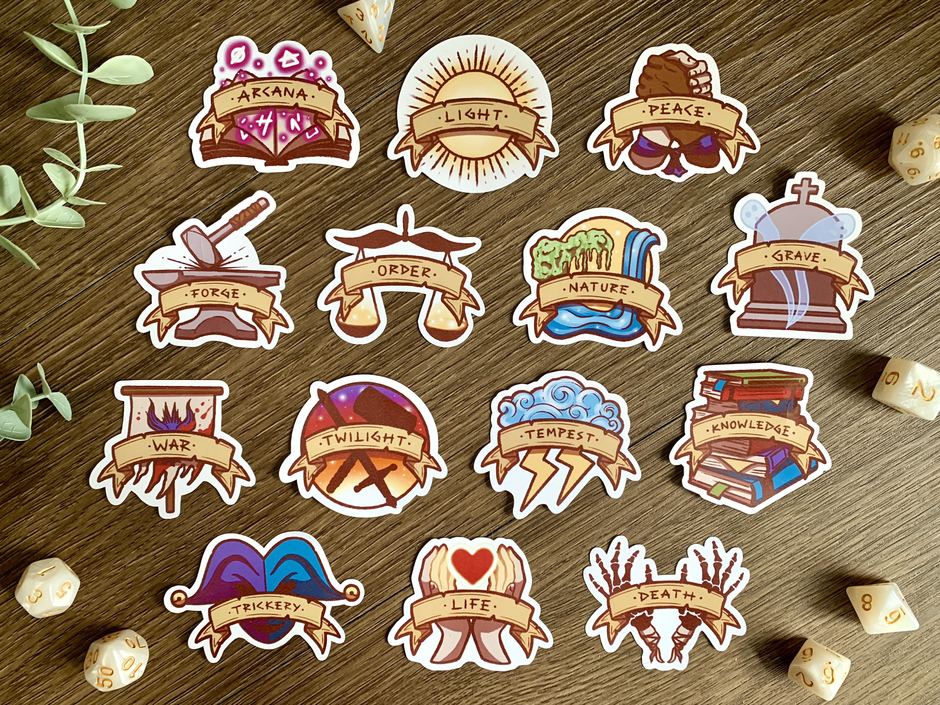 Dnd Cleric Subclass Stickers Glossy Stickers 