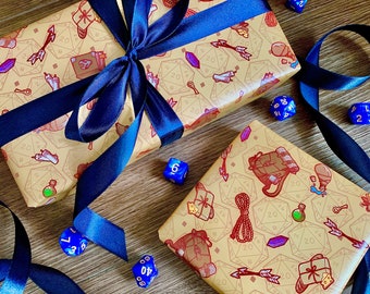 TTRPG Adventure Wrapping Paper | Fantasy Gift Wrap