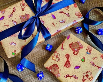 DnD Gift Wrap | DnD Wrapping Paper | Adventure Gift Wrap | Adventure Wrapping Paper