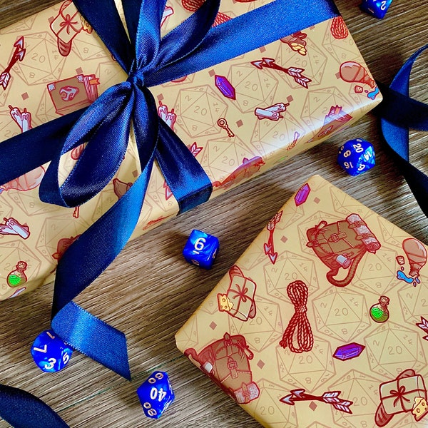 DnD Gift Wrap | DnD Wrapping Paper | Adventure Gift Wrap | Adventure Wrapping Paper