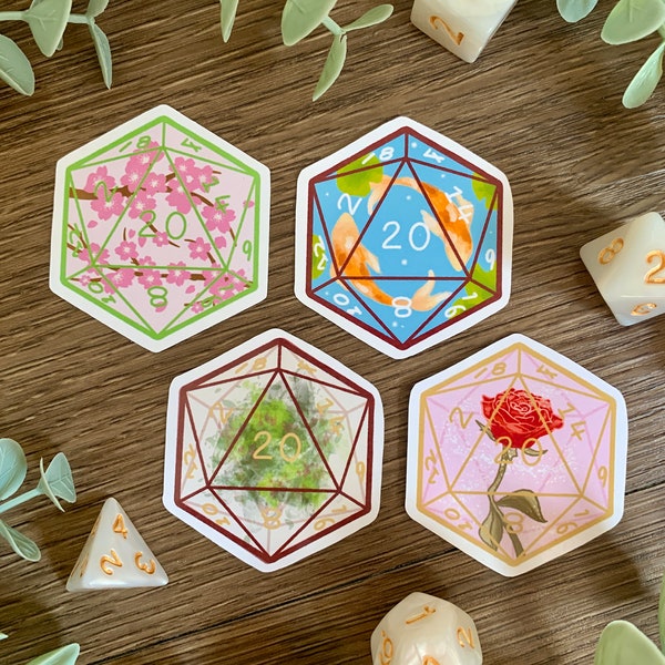 D20 Sticker - Plants and Animals - DnD & Fantasy Inspired