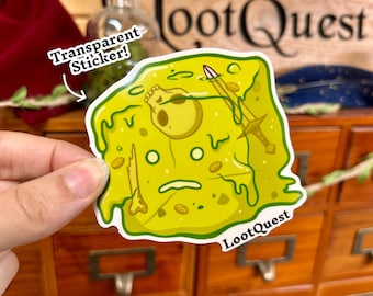 Clear Gelatinous Cube Sticker | Waterproof Vinyl Sticker | Dungeons and Dragons | Fantasy Gift