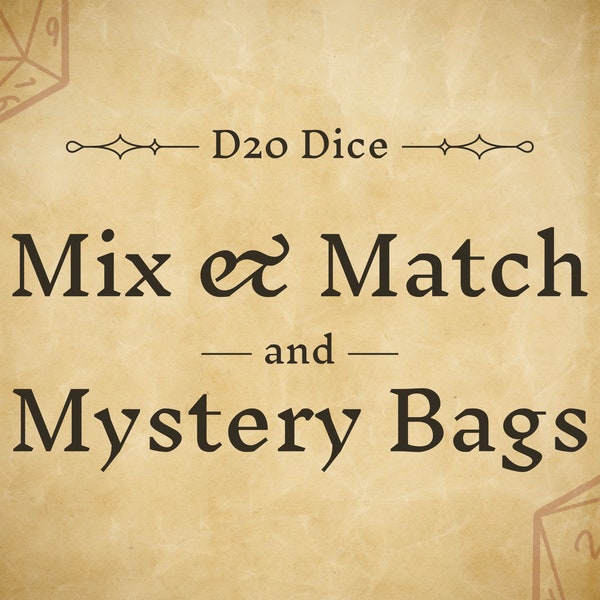 D20 Sticker - Mix and Match and Mystery Bags - DnD & Fantasy Inspired